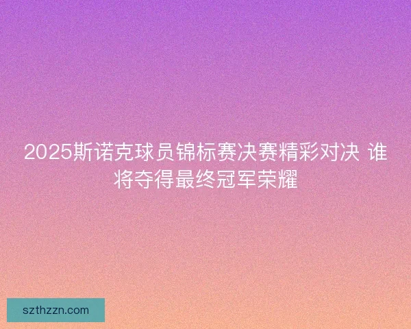 2025斯诺克球员锦标赛决赛精彩对决 谁将夺得最终冠军荣耀