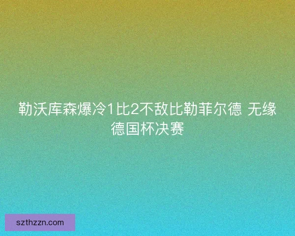 勒沃库森爆冷1比2不敌比勒菲尔德 无缘德国杯决赛